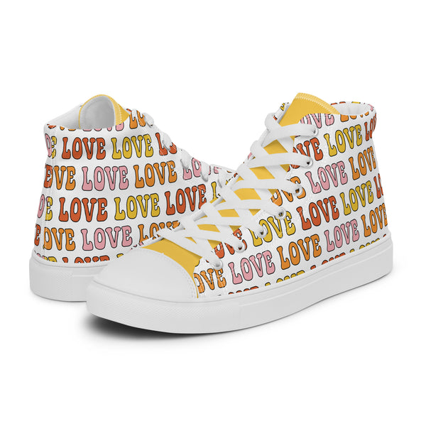 HA!LO Love Word Art #309 — Women’s Canvas High Top
