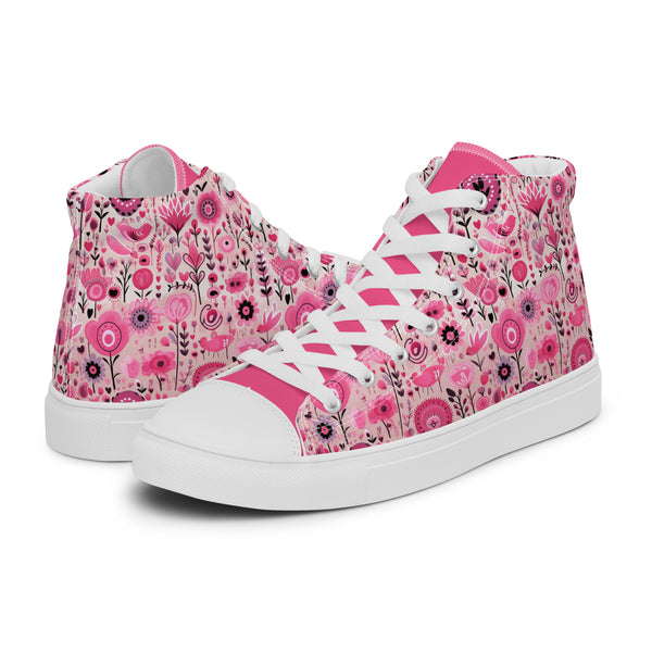 HA!LO Pink Valentine Mix #347 — Women’s Canvas High Top