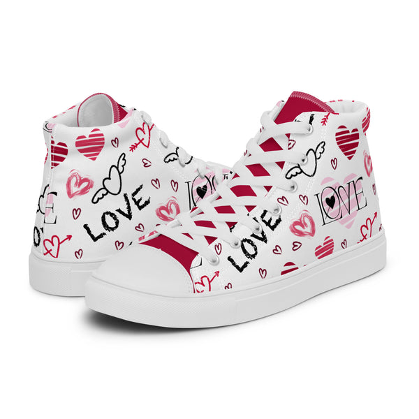 HA!LO Love Doodle #348 — Women’s Canvas High Top