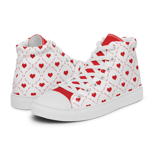HA!LO Heart Polka #356 — Women’s Canvas High Top