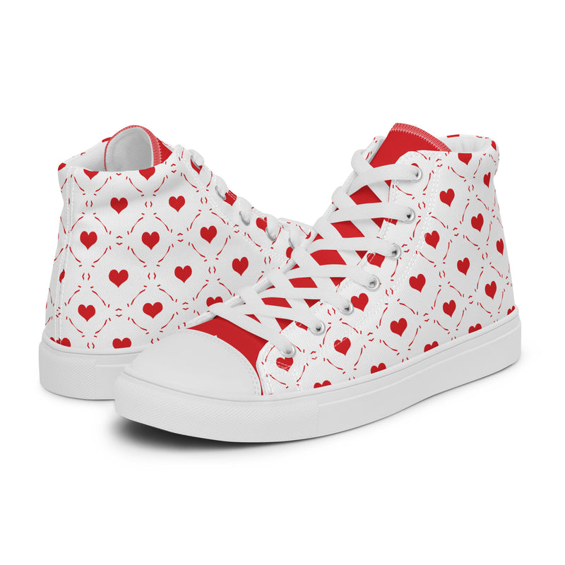Heart Polka High Top #323 - Canvas High Top Sneakers | HA!LO