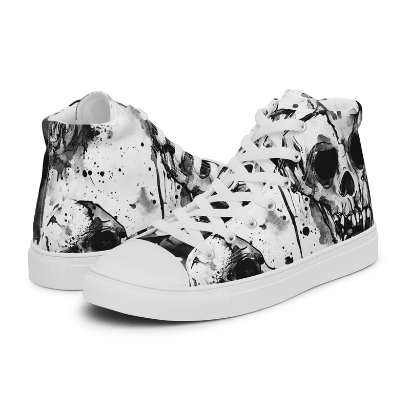 Halloween Skull Splatter High Top #340 - Canvas High Top Sneakers | HA!LO