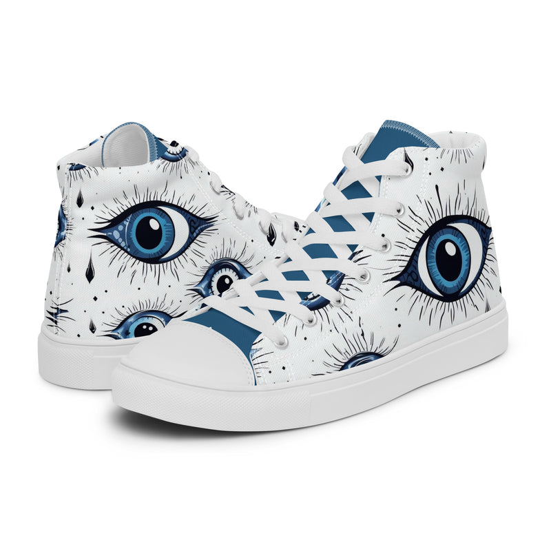 Evil Eye High Top #342 - Canvas High Top Sneakers | HA!LO