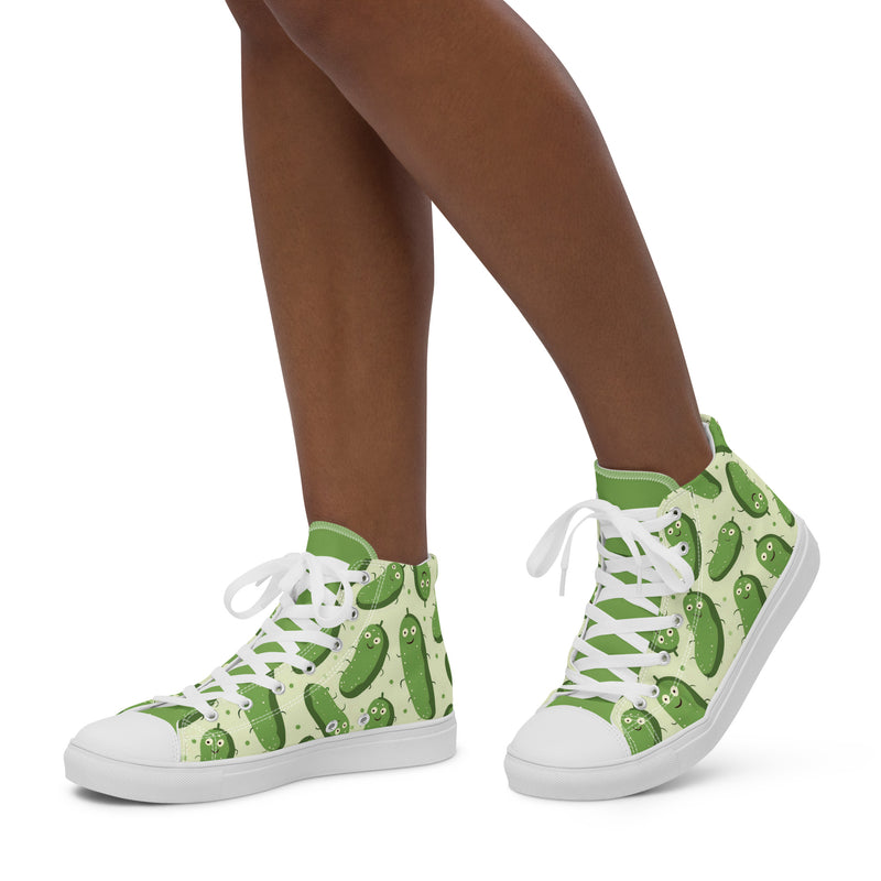 HA!LO Pickle Print #333 — Women’s Canvas High Top