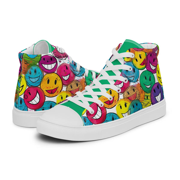 HA!LO Smiley Face #335 — Women’s Canvas High Top