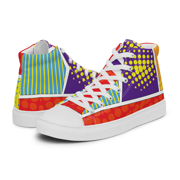 HA!LO Geometric Print #336 — Women’s Canvas High Top