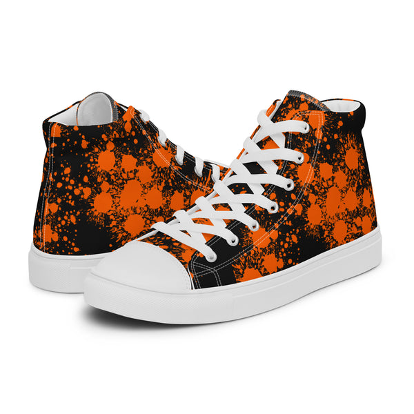 HA!LO Orange & Black Splatter #337 — Women’s Canvas High Top