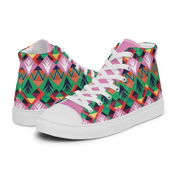 HA!LO Tribal Geometric #338 — Women’s Canvas High Top