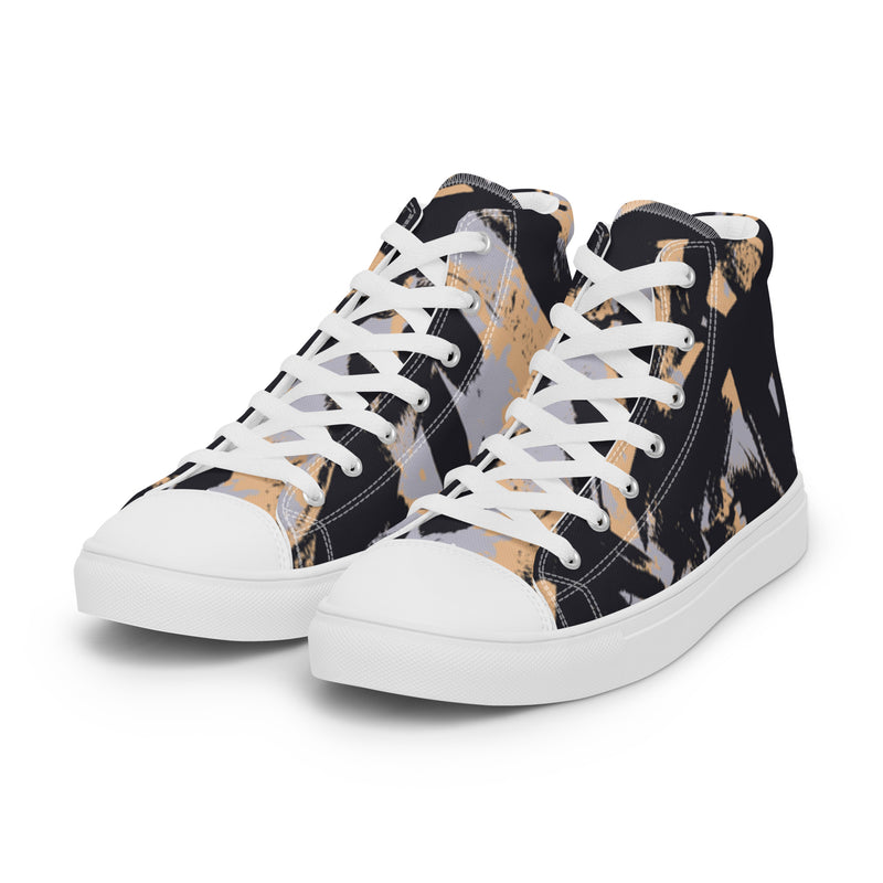 Dark Abstract High Top #8 - Back View | HA!LO Canvas Sneakers