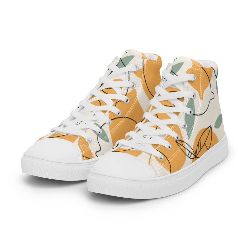 Citrus Orange High Top #9 - Back View | HA!LO Canvas Sneakers