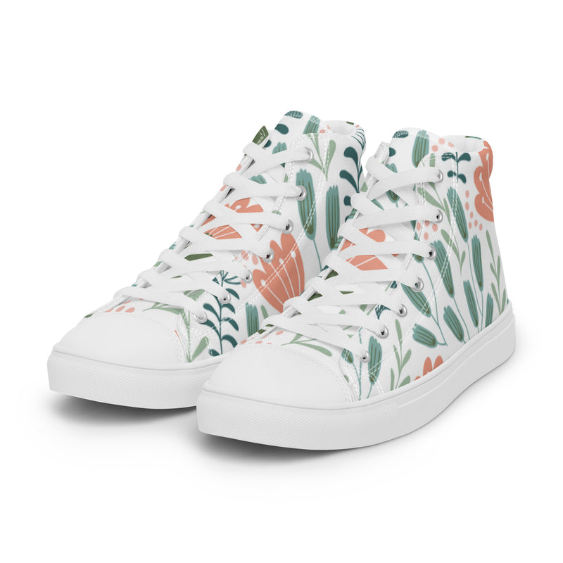 Green Leaf High Top #10 - Back View | HA!LO Canvas Sneakers