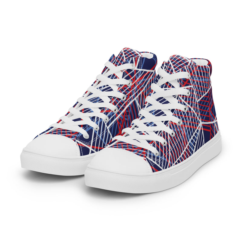 Pink Geometric High Top #15 - Back View | HA!LO Canvas Sneakers