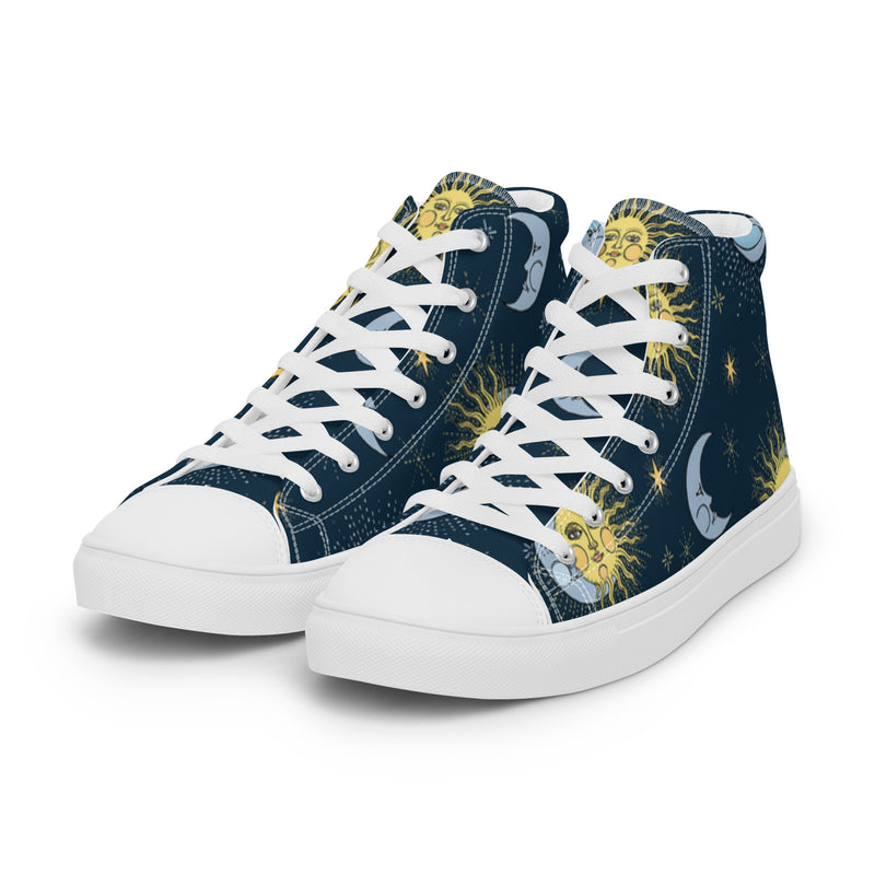 Sun Moon High Top #16 - Back View | HA!LO Canvas Sneakers