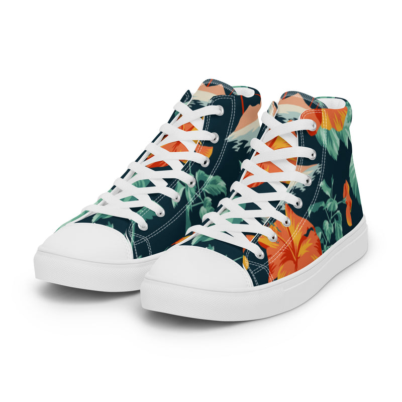 Tropical Orange High Top #23 - Back View | HA!LO Canvas Sneakers