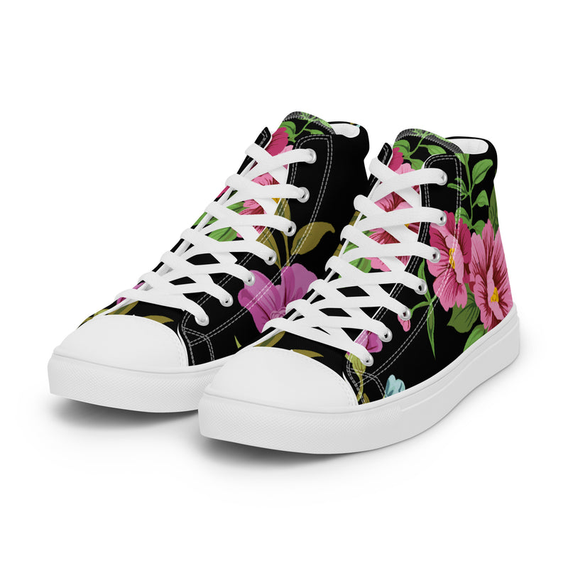 Dark Rose High Top #48 - Back View | HA!LO Canvas Sneakers
