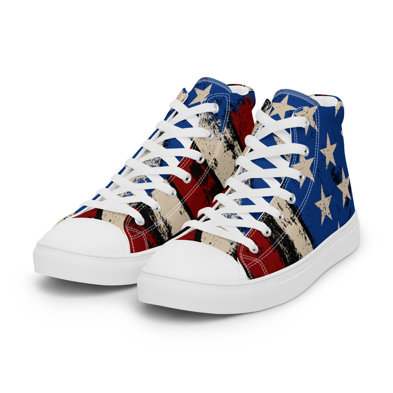 American Flag High Top #50 - Back View | HA!LO Canvas Sneakers