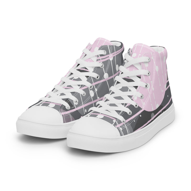 Pink Cloud High Top #51 - Back View | HA!LO Canvas Sneakers