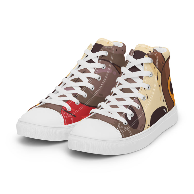 Brown Eye High Top #53 - Back View | HA!LO Canvas Sneakers