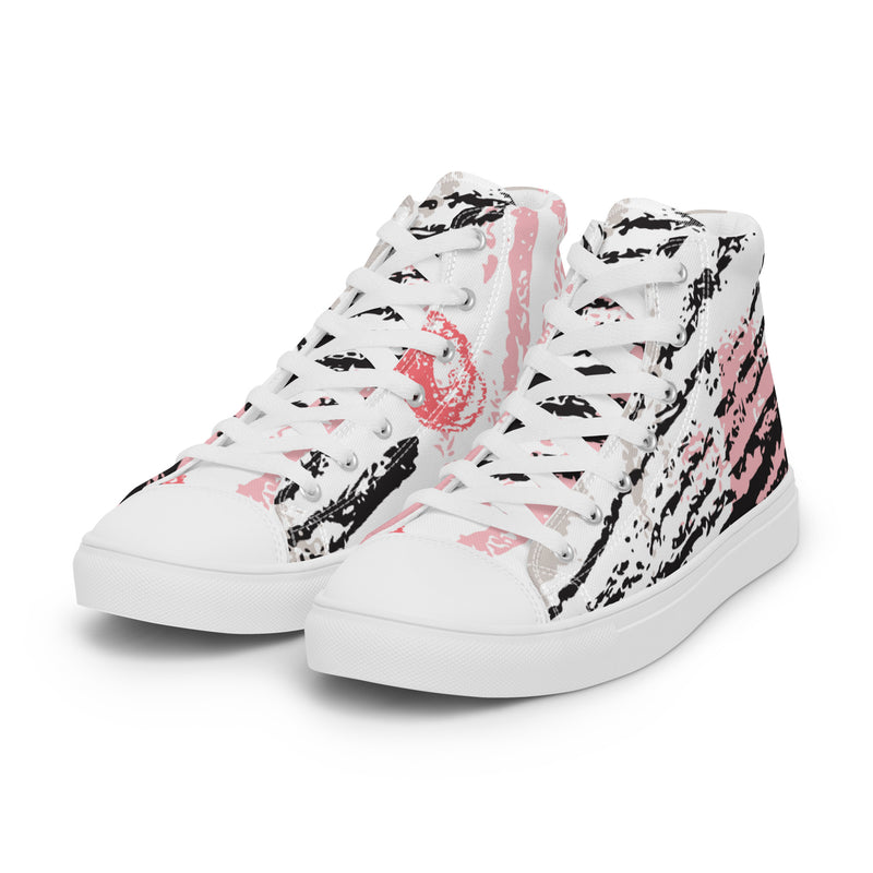 Brush Stroke High Top #61 - Back View | HA!LO Canvas Sneakers