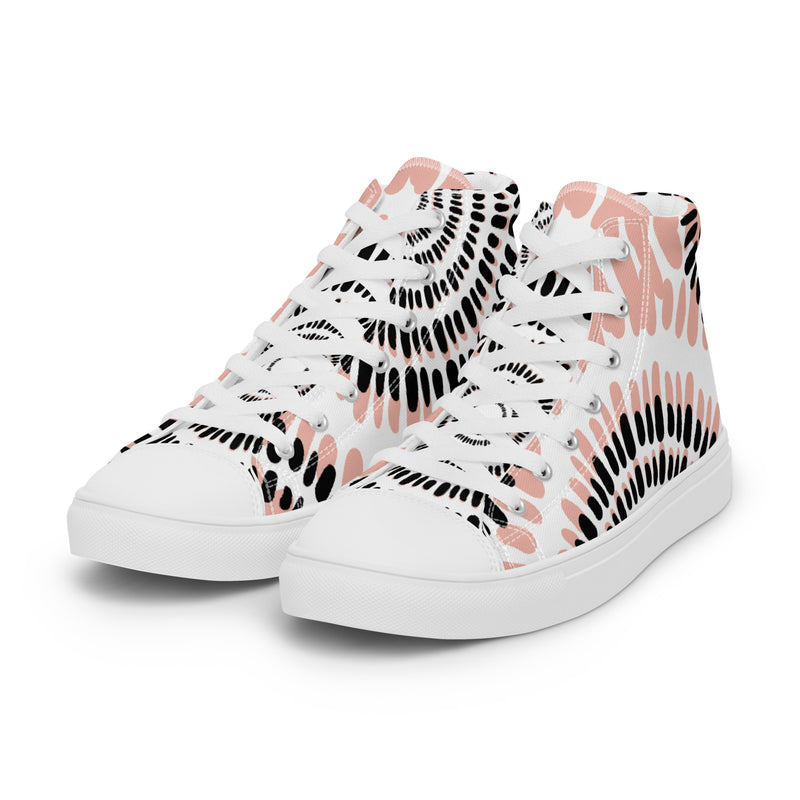 Coral Tie Dye High Top #70 - Back View | HA!LO Canvas Sneakers