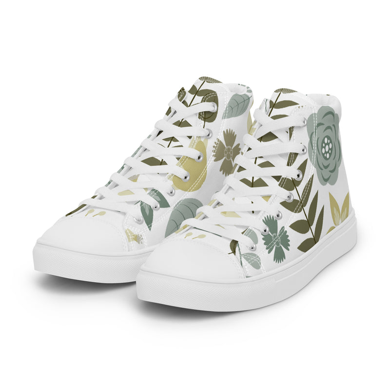 Fern Leaf High Top #78 - Back View | HA!LO Canvas Sneakers