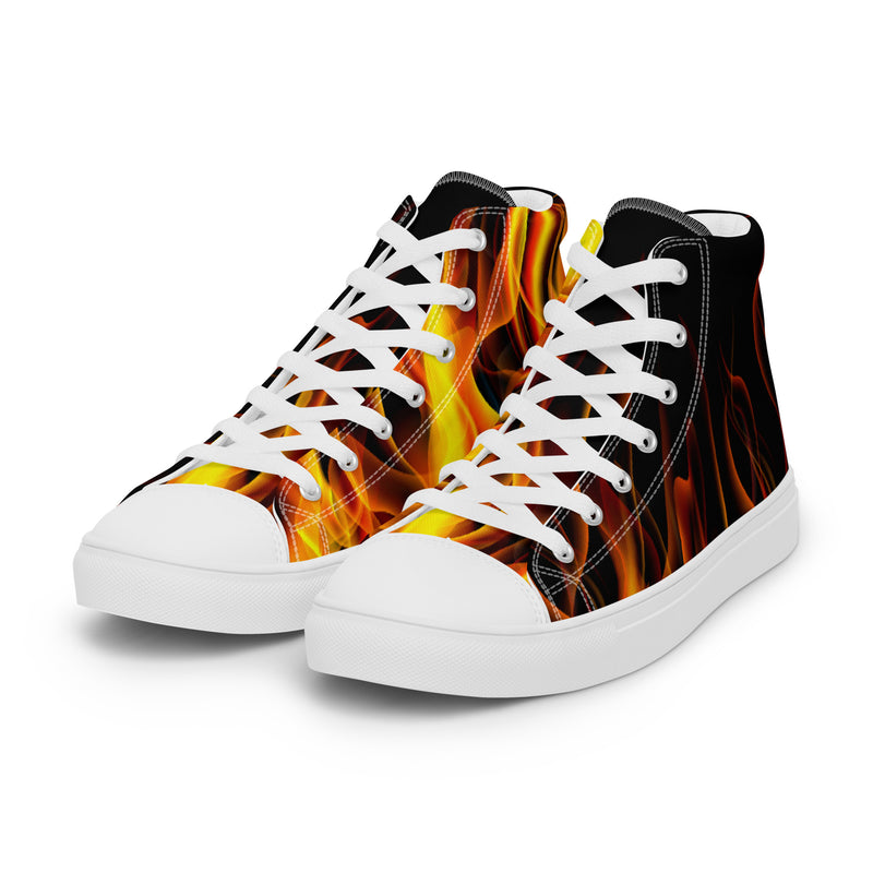 Fire Flame High Top #87 - Back View | HA!LO Canvas Sneakers