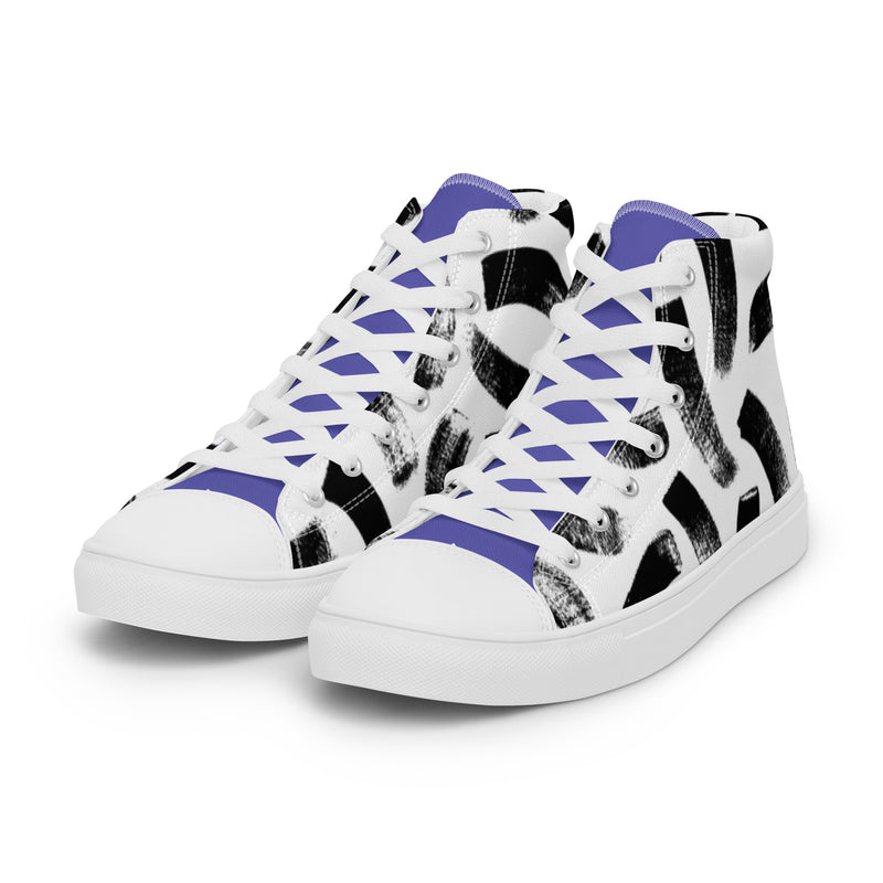 Abstract Ink High Top #93 - Close Up Detail | HA!LO Canvas Sneakers