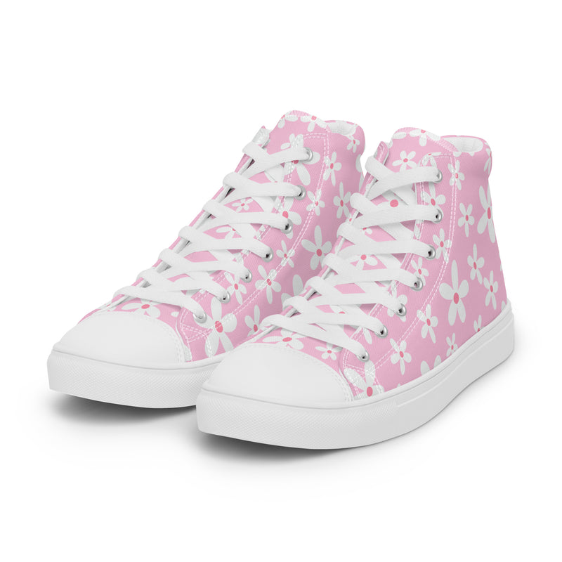 Cherry Blossom High Top #121 - Back View | HA!LO Canvas Sneakers