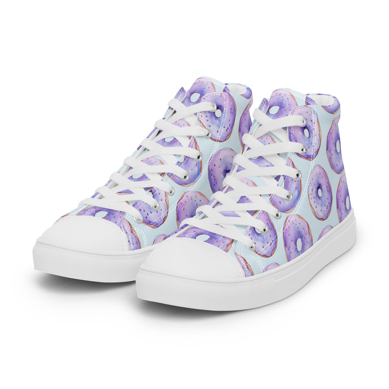 Purple Donut High Top #125 - Back View | HA!LO Canvas Sneakers