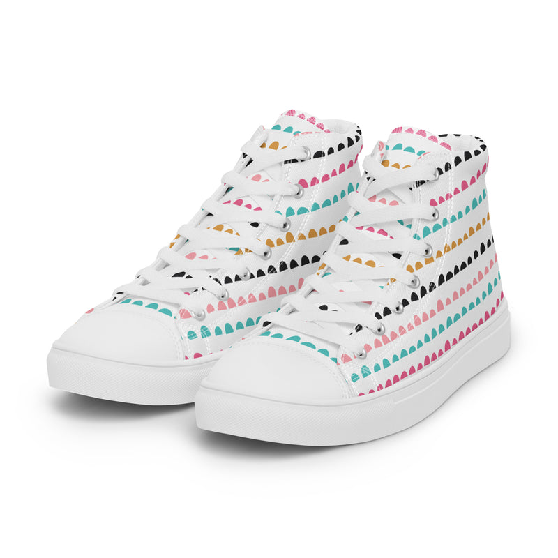 Confetti Dot High Top #130 - Back View | HA!LO Canvas Sneakers