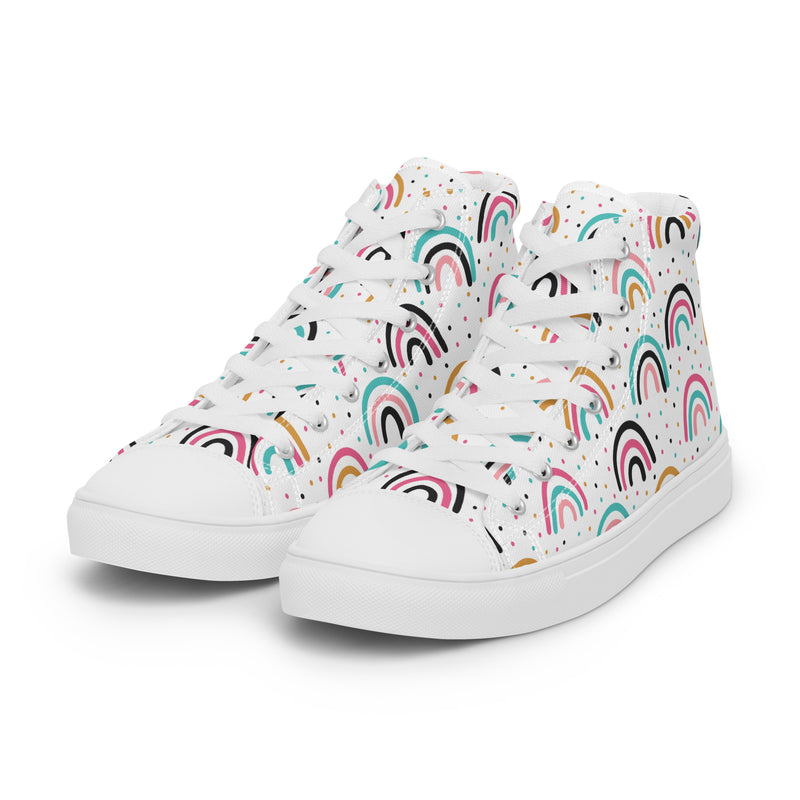 Rainbow Arch High Top #131 - Back View | HA!LO Canvas Sneakers