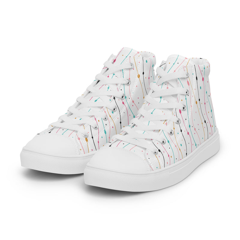 Confetti Rain High Top #137 - Back View | HA!LO Canvas Sneakers