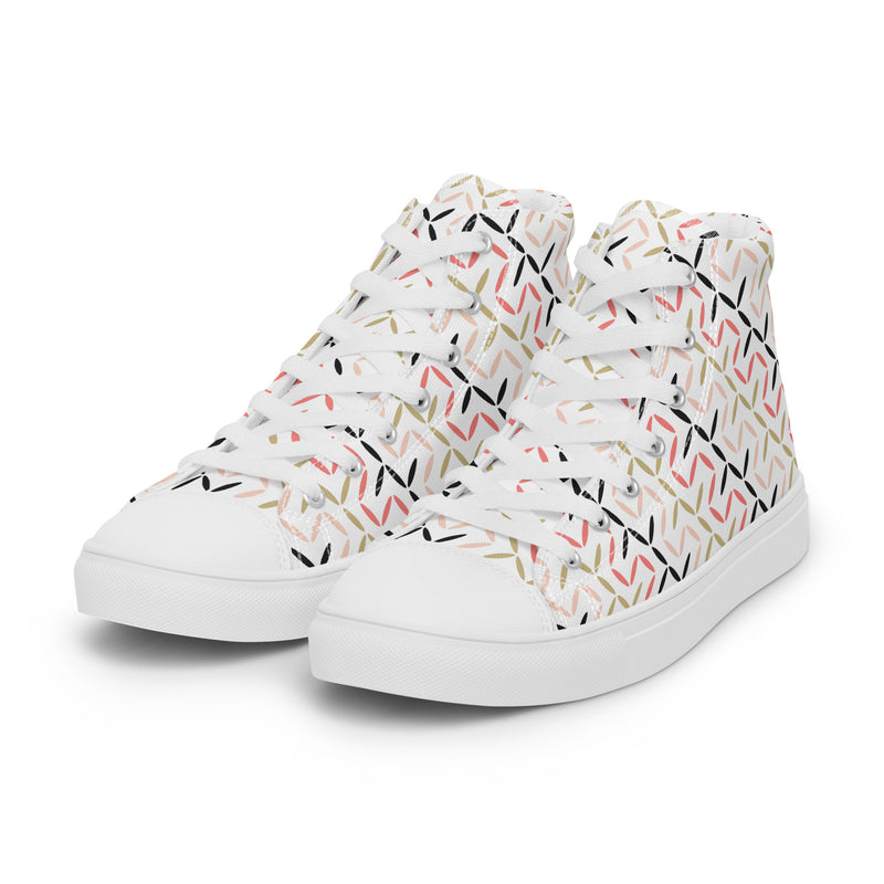 Geometric Arrow High Top #175 - Back View | HA!LO Canvas Sneakers