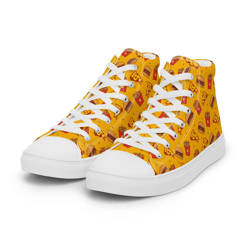 Fast Food Yellow High Top #195 - Back View | HA!LO Canvas Sneakers
