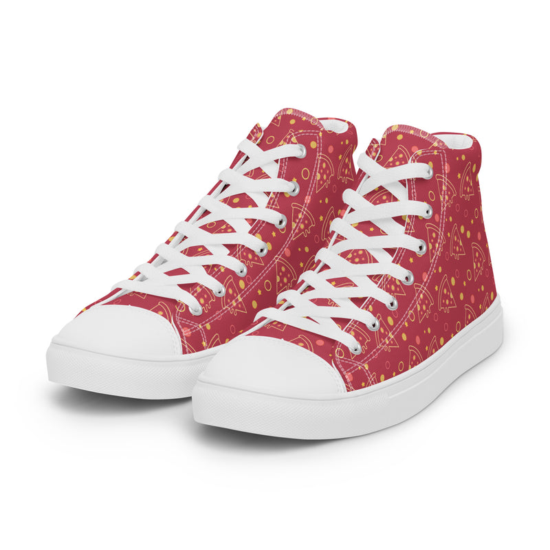 Red Gold Star High Top #196 - Back View | HA!LO Canvas Sneakers