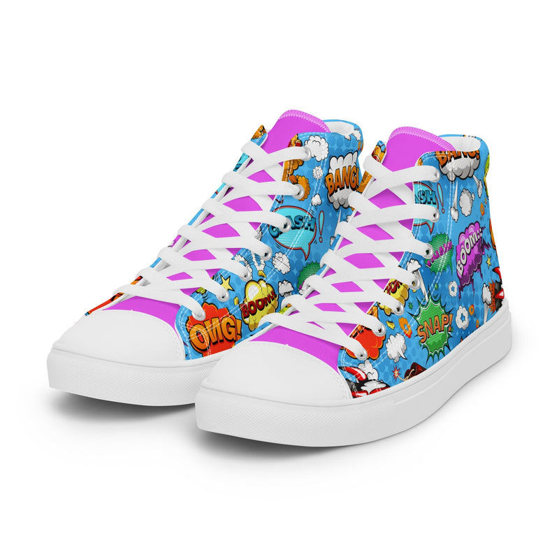 Comic Pop High Top #215 - Back View | HA!LO Canvas Sneakers