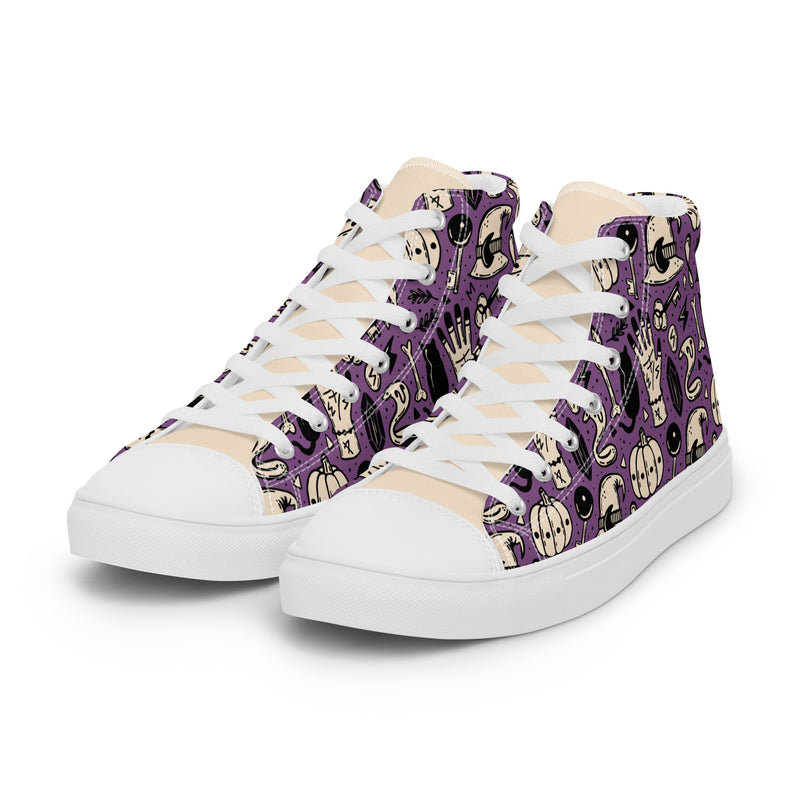 Purple Pumpkin High Top #230 - Back View | HA!LO Canvas Sneakers