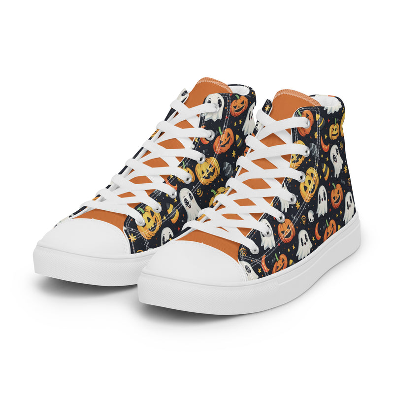 Halloween Ghost High Top #244 - Back View | HA!LO Canvas Sneakers