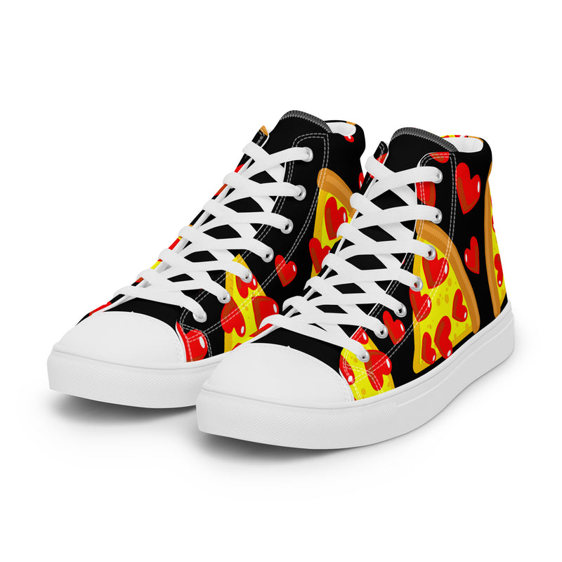 Pizza Heart High Top #258 - Back View | HA!LO Canvas Sneakers