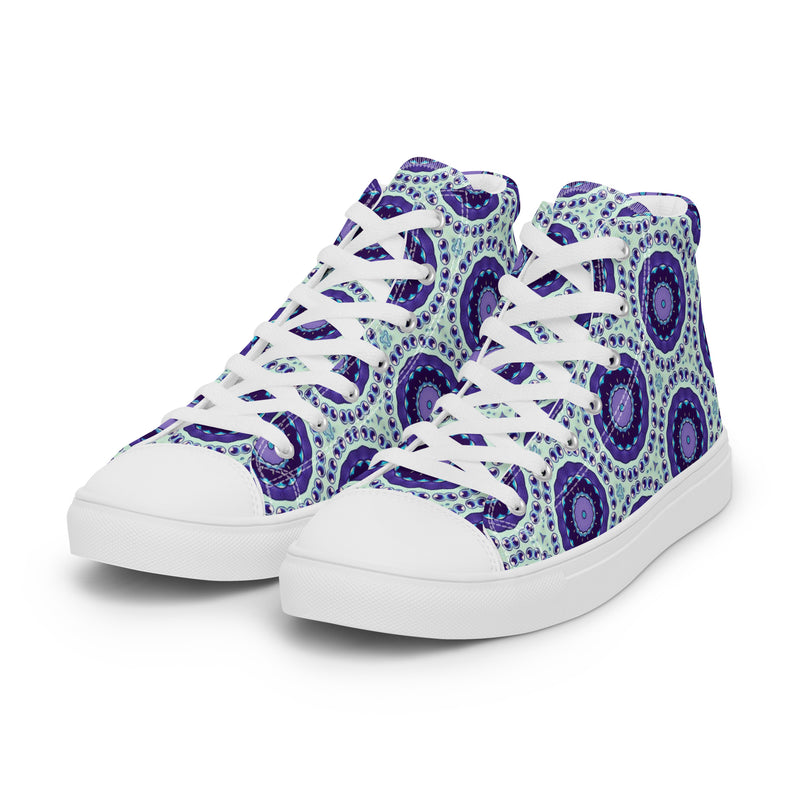 Violet Circle High Top #255 - Back View | HA!LO Canvas Sneakers