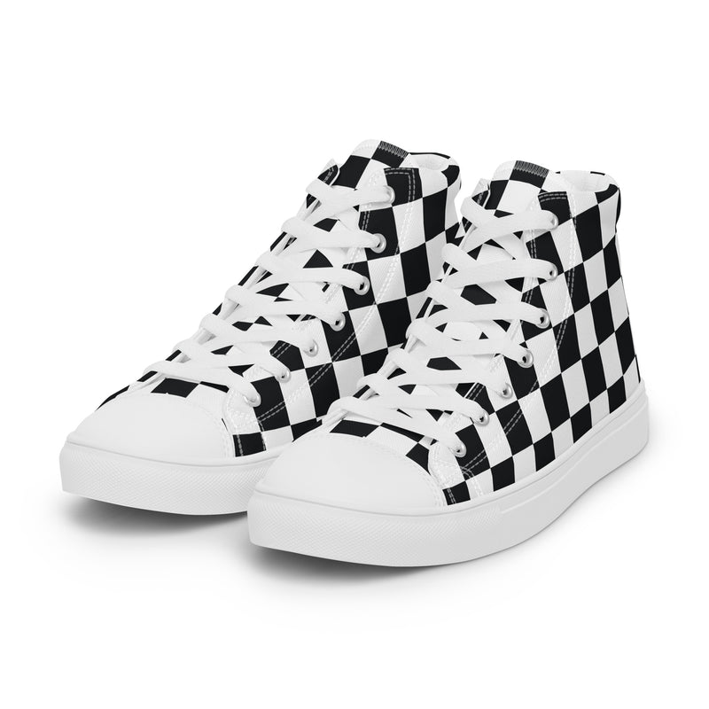 Classic Checker High Top #300 - Back View | HA!LO Canvas Sneakers