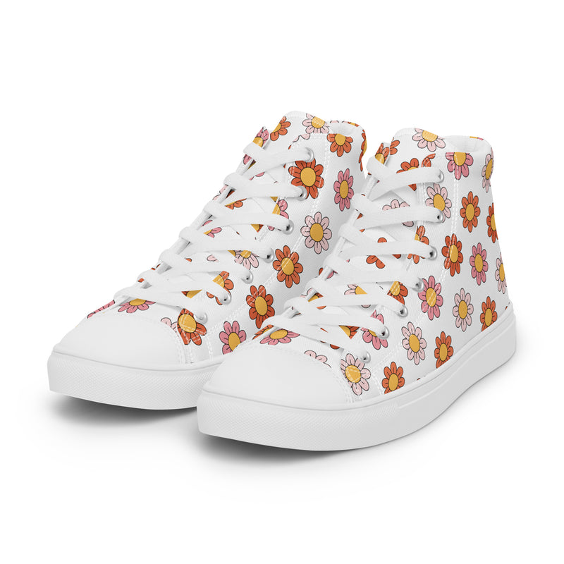 Daisy Sun High Top #308 - Back View | HA!LO Canvas Sneakers