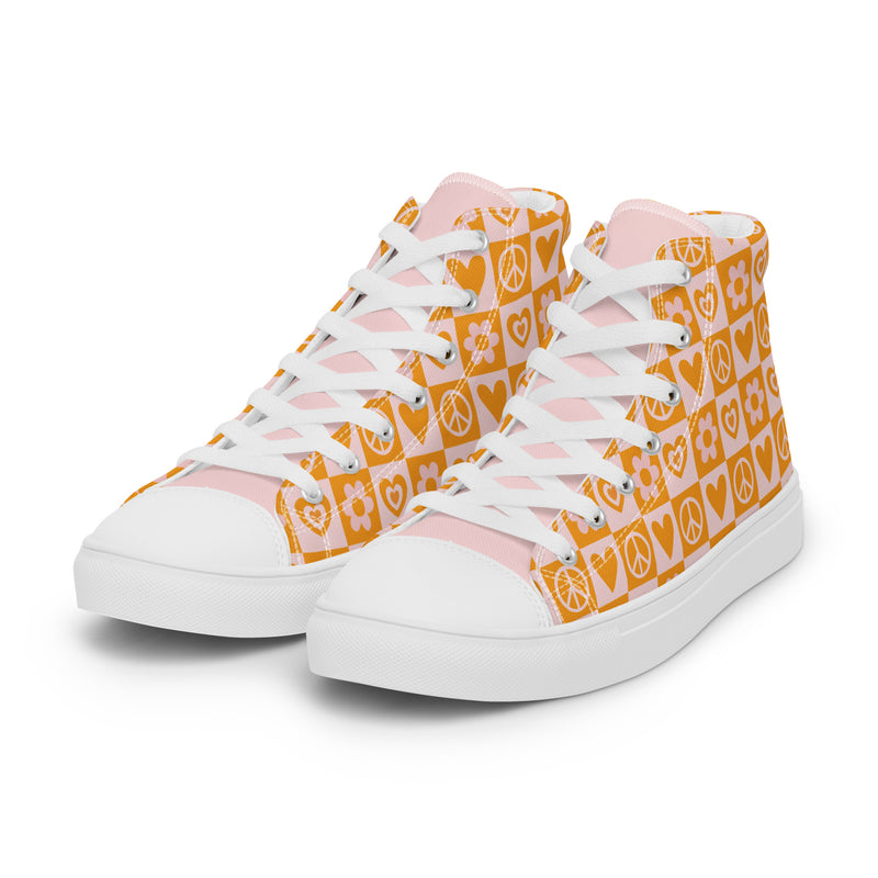 Retro Love High Top #311 - Back View | HA!LO Canvas Sneakers