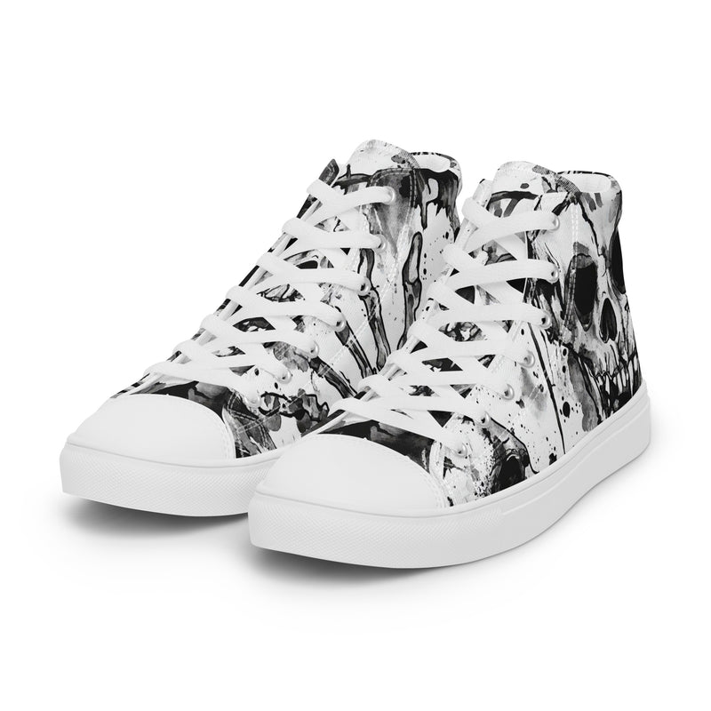 Halloween Skull Splatter High Top #340 - Back View | HA!LO Canvas Sneakers