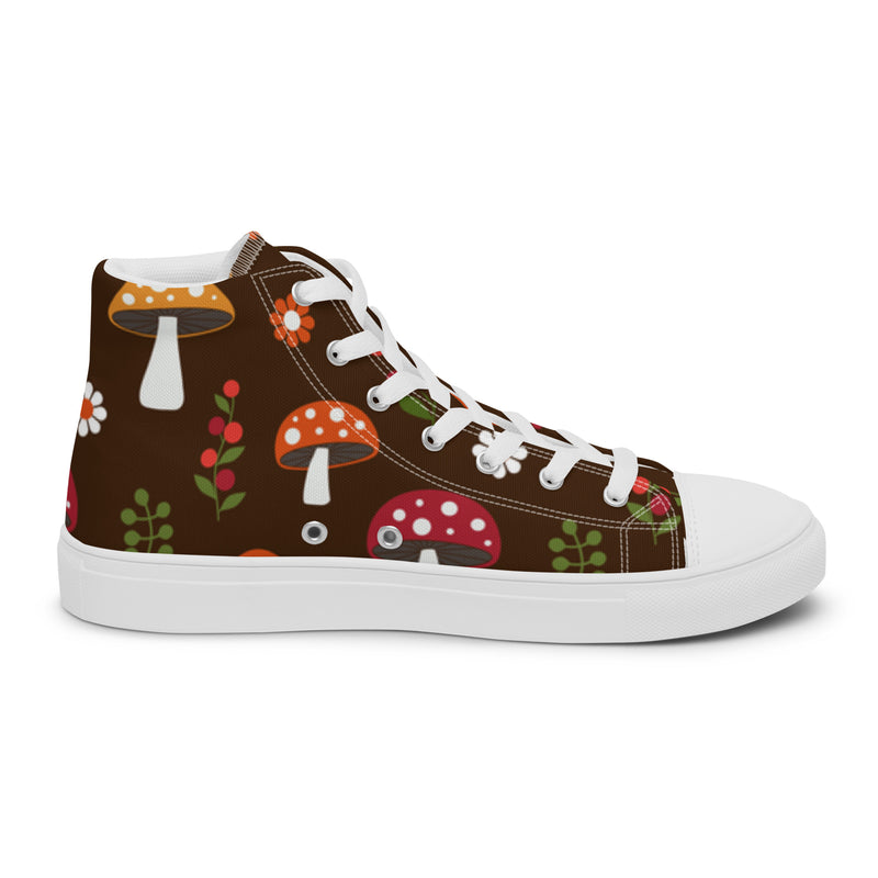 Brown Mushroom High Top #2 - Angled View | HA!LO Canvas Sneakers