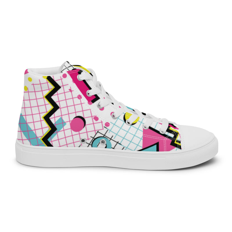 Retro Pop High Top #5 - Angled View | HA!LO Canvas Sneakers