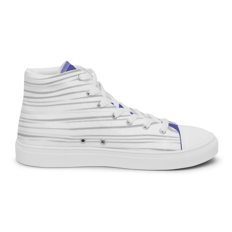 Purple Diamond High Top #30 - Angled View | HA!LO Canvas Sneakers