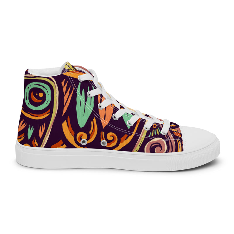 Rainbow Pride High Top #46 - Angled View | HA!LO Canvas Sneakers