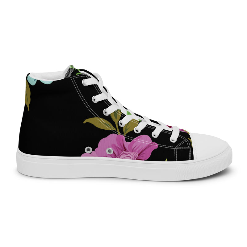 Dark Rose High Top #48 - Angled View | HA!LO Canvas Sneakers