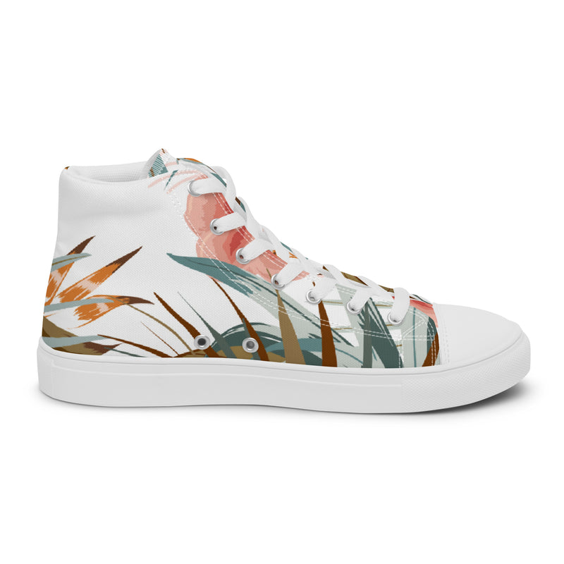 Autumn Fern High Top #65 - Angled View | HA!LO Canvas Sneakers